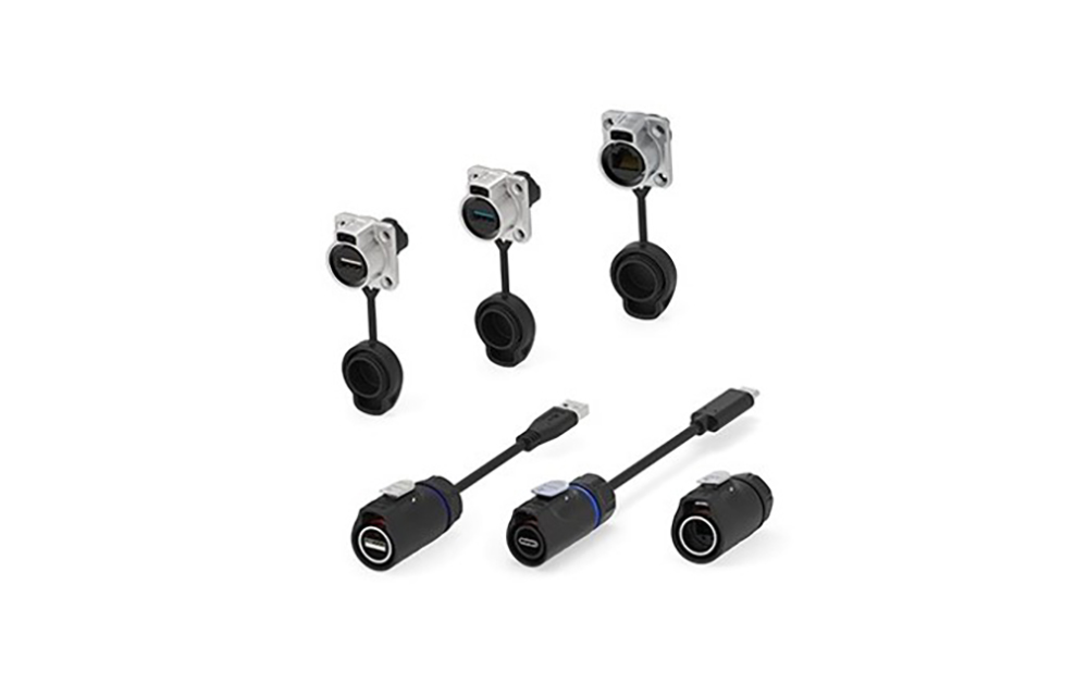IP67スナップオンUSB/RJ45コネクタ